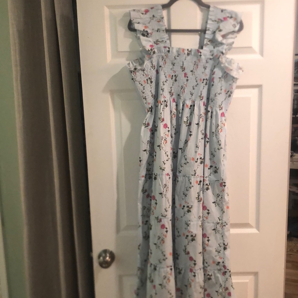 Hill House Home Ellie Nap Dress, 2X. Pond Floral Poplin. Only worn once.